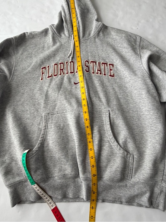 Nike Gray Florida State Crewneck Hoodie with Red Lettering - Picture 3 of 8
